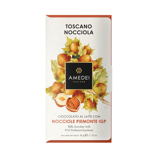 Amedei Nocciole, Milk Chocolate With Hazelnuts, 50G