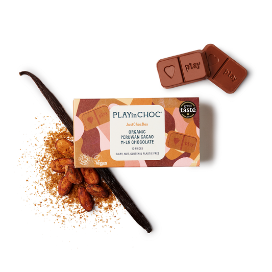 JustChoc Box 10 - Organic Peruvian Cacao M•lk Chocolate 100g
